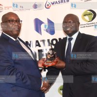 Ministry of Water and Sanitation Simon Chelugui with NMG CEO Stephen Gitagama