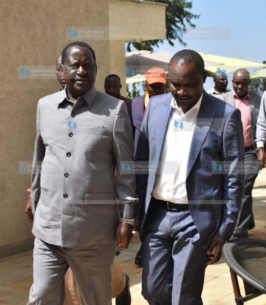 ODM leader Raila Odinga arrives for the National Executive Council (NEC) meeting