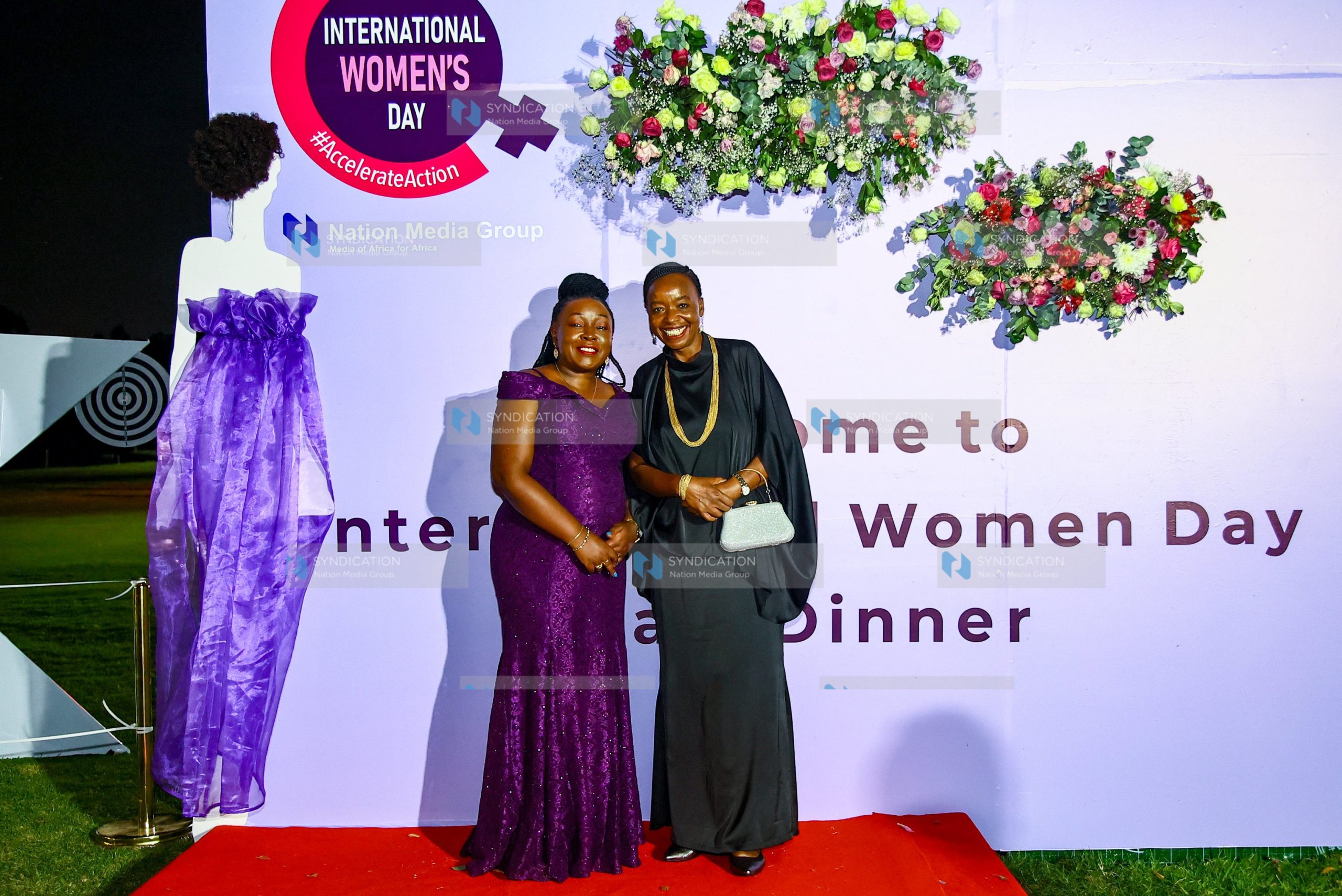 Nation Media Group (NMG) board member Prof. Nancy Booker (left) and National Security Advisor to the President of Kenya Amb. Dr. Monica Juma