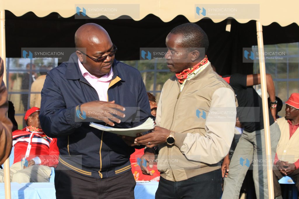 Lands PS Nicholas Muraguri and ICT CS Joe Mucheru