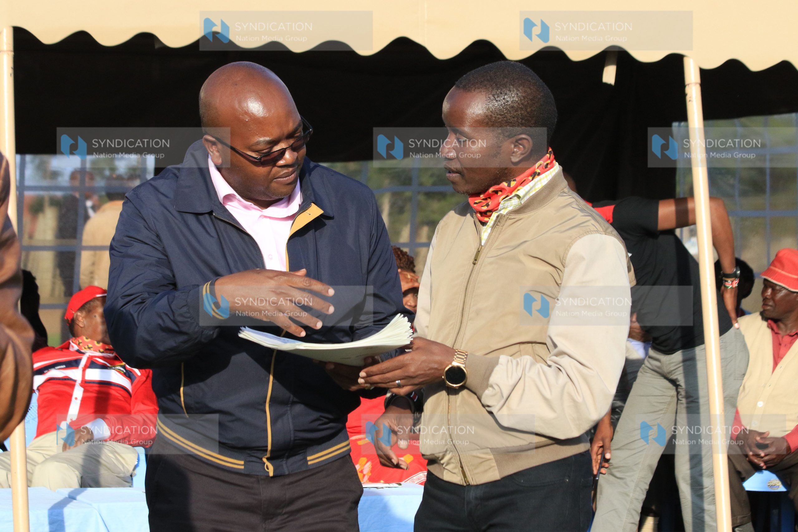 Lands PS Nicholas Muraguri and ICT CS Joe Mucheru