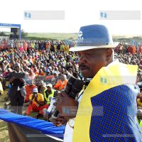 NASA co-principal and Chama Cha Mashinani leader Isaac Ruto addresses his party supporters