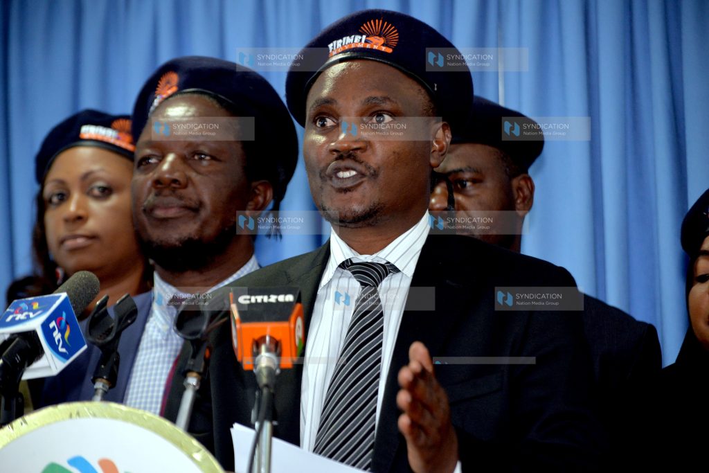CORD politicians led by ODM Party chairman John Mbadi under the name ‘Firimbi Movement’