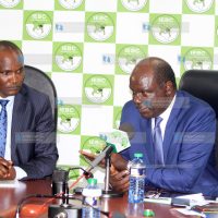 ODM chairman John Mbadi with IEBC chairman Wafula Chebukati