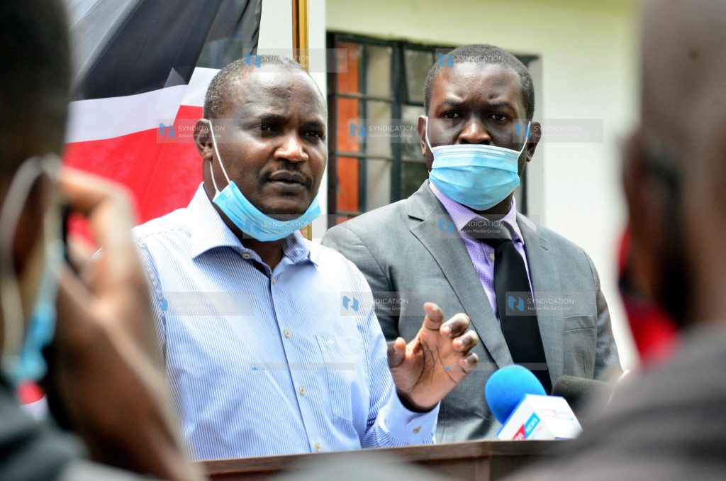 Orange Democratic Movement (ODM) National Chairman Hon. John Mbadi and ODM Secretary General Edwin Sifuna