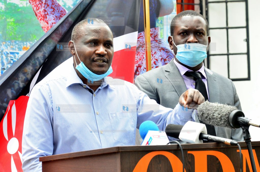 Orange Democratic Movement (ODM) National Chairman Hon. John Mbadi and ODM Secretary General Edwin Sifuna