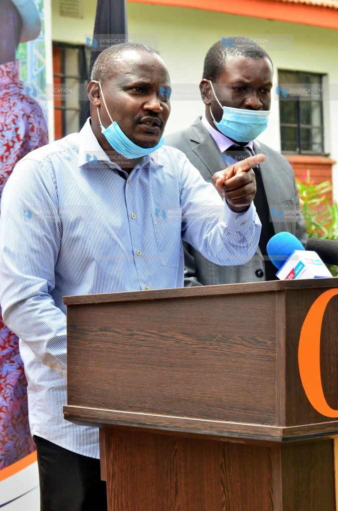 Orange Democratic Movement (ODM) National Chairman Hon. John Mbadi and ODM Secretary General Edwin Sifuna