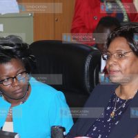 Chief Administrative Secretary Ministry of Public Service, Youth and Gender Affairs Rachel Shebesh, with Cabinet Secretary Margaret Kobia