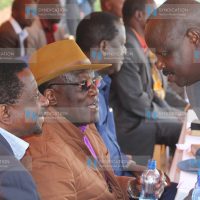 Bomet Governor Isaac Ruto speaks to James Orengo and Johnstone Muthama