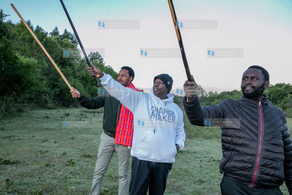 Deputy President Rigathi Gachagua, Kiambu Senator Karungo Thang’wa, and Nyandarua Senator John Methu
