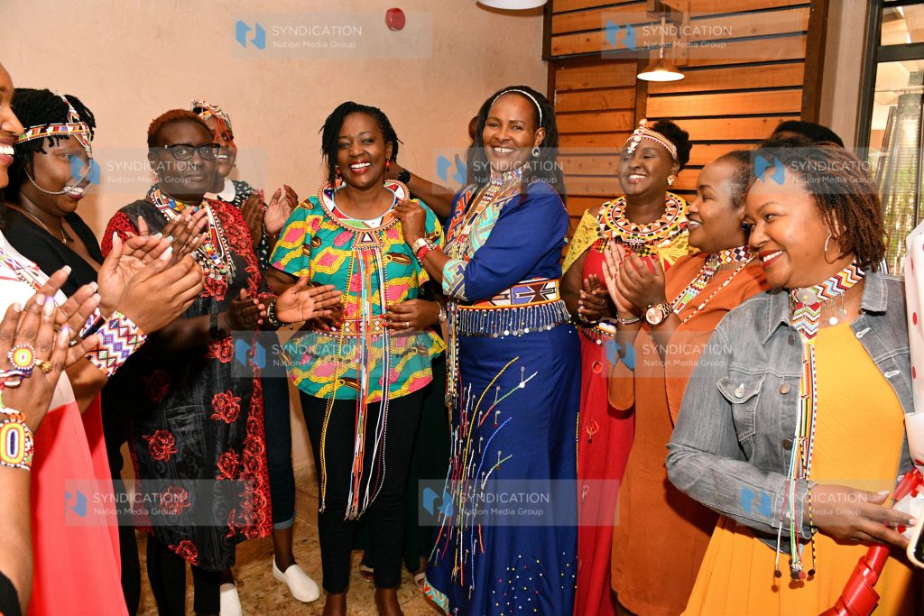 Women leaders and businesswomen from the larger Maasai community