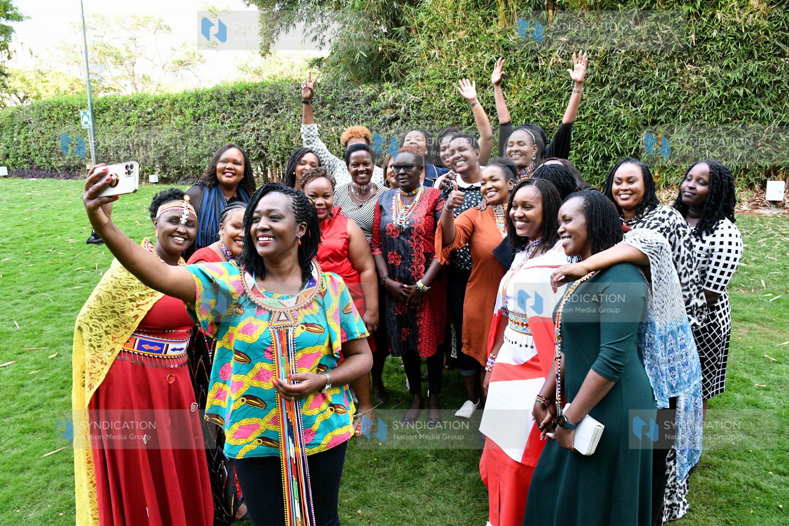 Women leaders and businesswomen from the larger Maasai community
