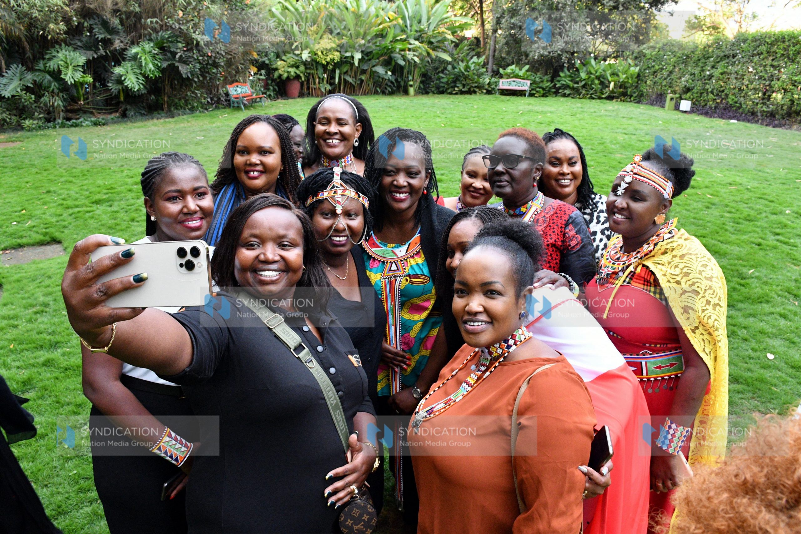 Women leaders and businesswomen from the larger Maasai community