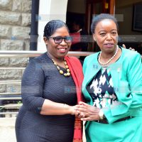 Ministry of Foreign Affairs Cabinet Secretary Monica Juma welcomes H.E. Yldiz Pollack-Beighle