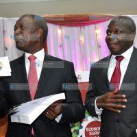 The National Treasury and Economic Planning Cabinet Secretary Prof. Njuguna Ndung'u and Economic Planning PS James Muhati