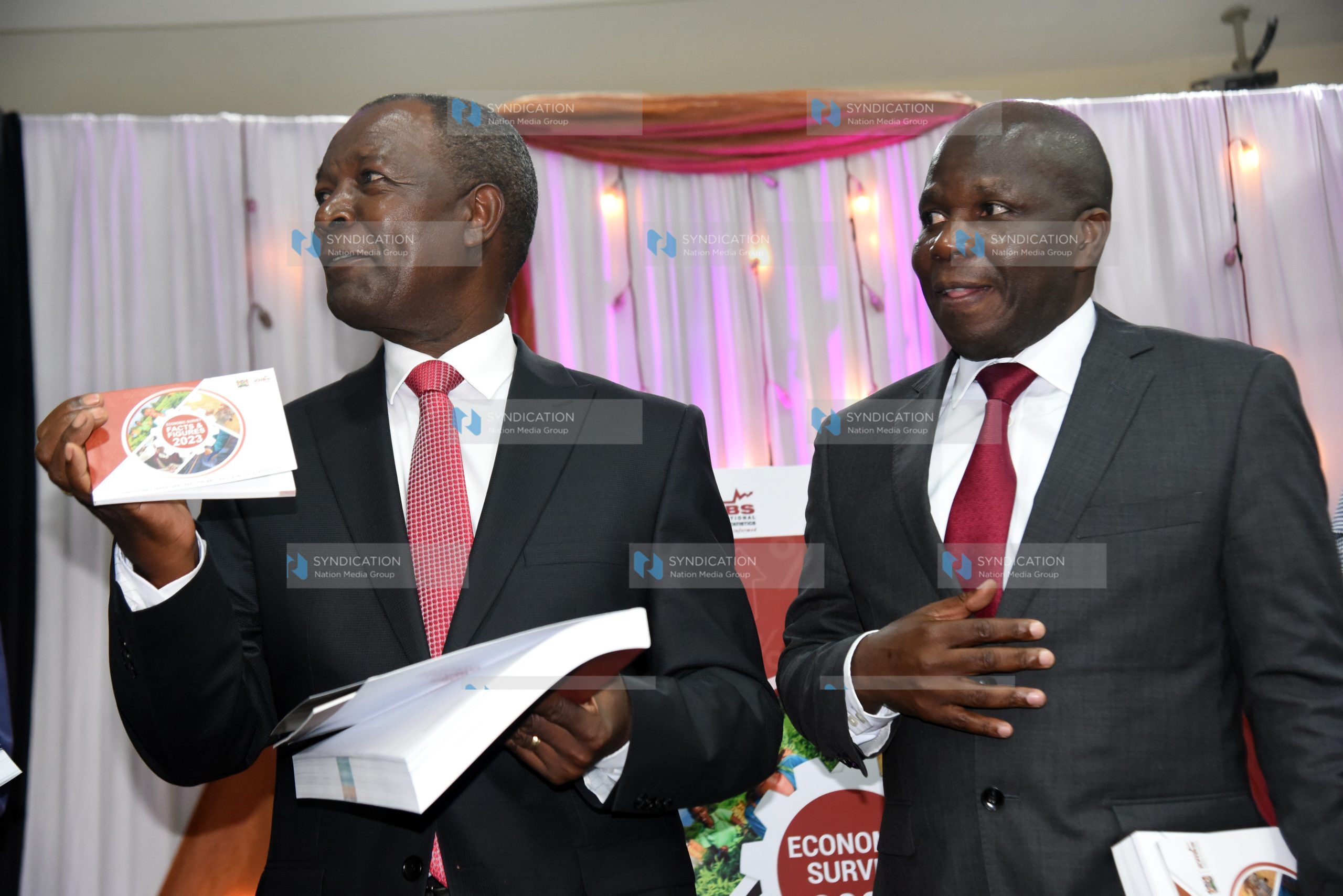 The National Treasury and Economic Planning Cabinet Secretary Prof. Njuguna Ndung’u and Economic Planning PS James Muhati