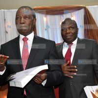 The National Treasury and Economic Planning Cabinet Secretary Prof. Njuguna Ndung'u and Economic Planning PS James Muhati