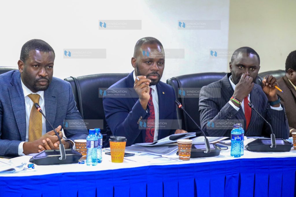 Chairperson Public Accounts Committee Otieno Kajwang and members Edwin Sifuna and John Muhia Methu