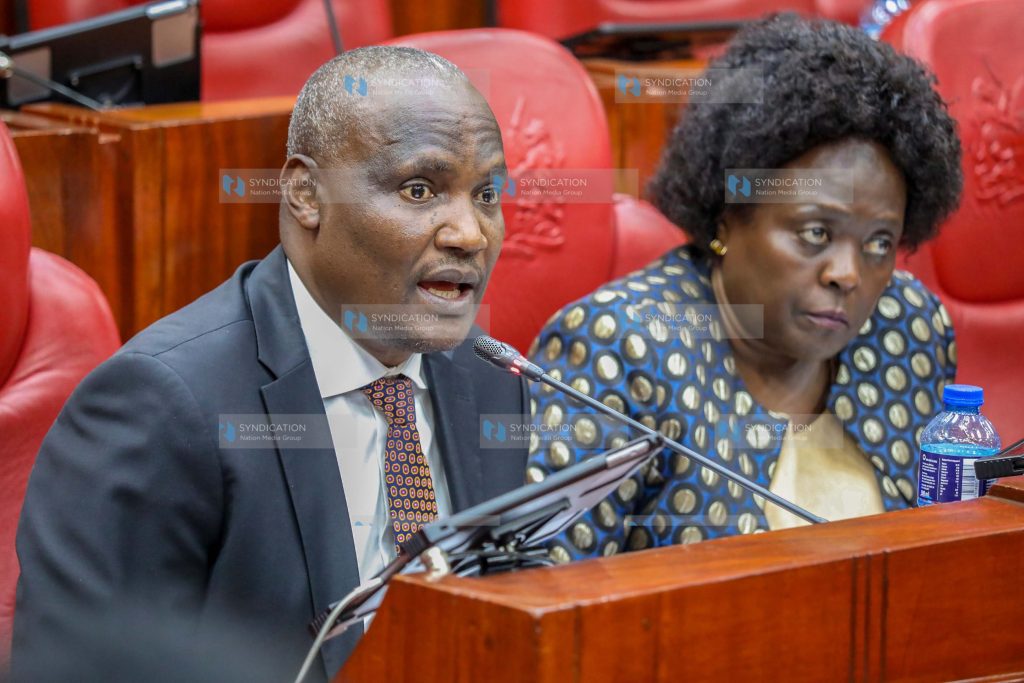 The Cabinet Secretary for the National Treasury and Economic Planning, John Mbadi Ng'ongo, and advisor Milly Lwanga