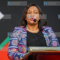 Cabinet Secretary for Tourism and Wildlife Rebecca Miano speaking during the Kenya Tourism, Wildlife and MICE Week