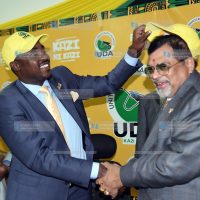 United Democratic Alliance (UDA) Secretary General Cleophas Malala receives former Kesses MP Dr. Swarup Mishra