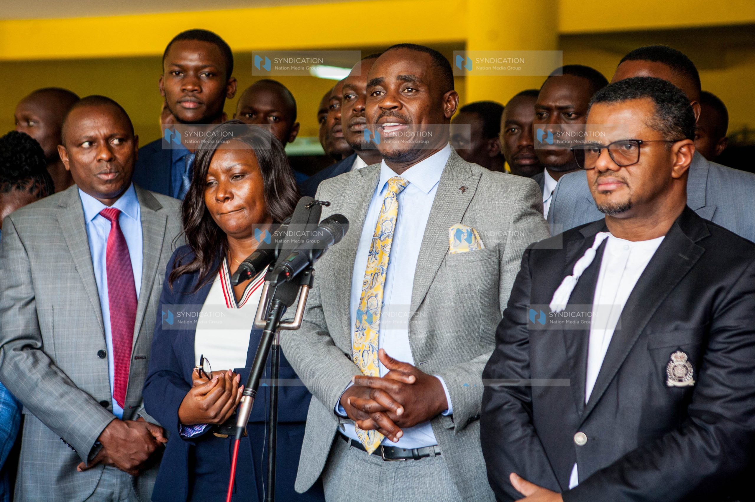 Leader of Majority Party in the National assembly Kimani Ichungwah, UDA Chairperson Cecily Mbarire, UDA secretary general Cleophas Malala and Vice Chairperson Hassan Omar