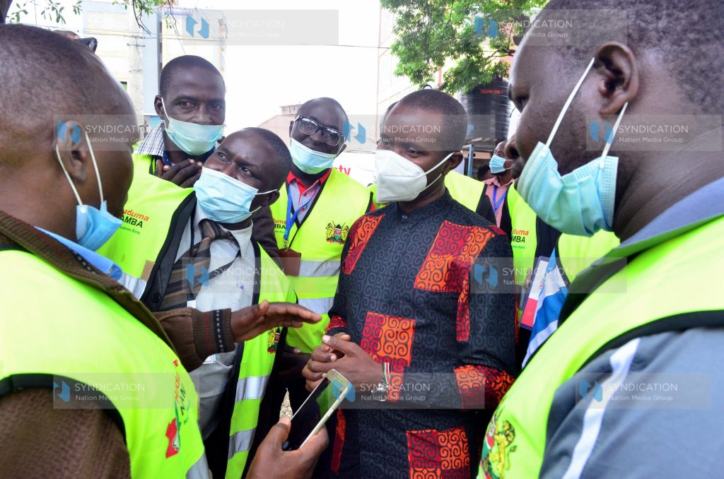 ICT CS Joe Mucheru engages with members of the Boda Boda Safety Association of Kenya