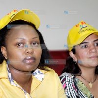 URP Senate aspirant for Nairobi County Millicent Omanga with Sonia Birdi, the party’s aspirant for Makadara Constituency