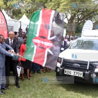 Flag off one of seven vehicles and modern eye care equipment