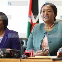 Principal Secretary State Department for Wildlife Silvia Museiya and Tourism Cabinet Secretary Rebecca Miano