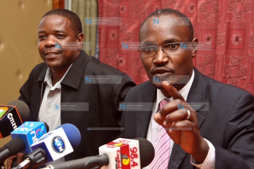 Gwassi Member of Parliament John Mbadi joined by his counterpart David Koech