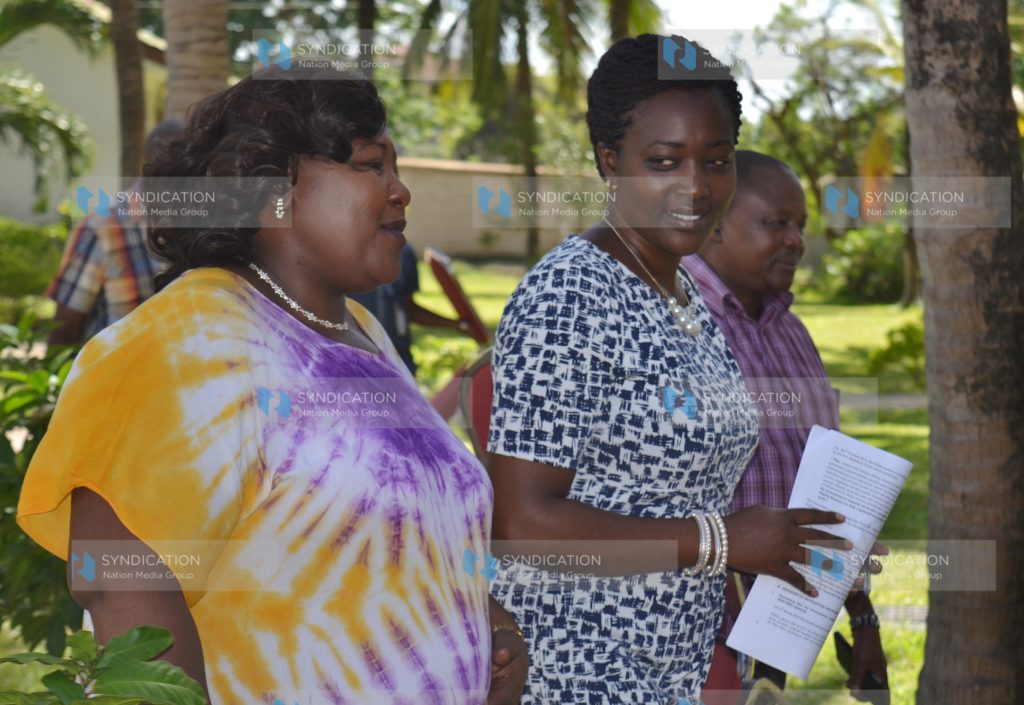Narok County Woman Representative Roselinda Soipan Tuya (centre)
