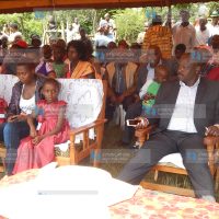 Bomet Governor Isaac Ruto at the residence of the slain Kalenjin musician, the late Diana Chelele