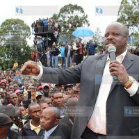 Bomet County Governor Isaac Ruto addressing mourners at Bomet Green Stadium