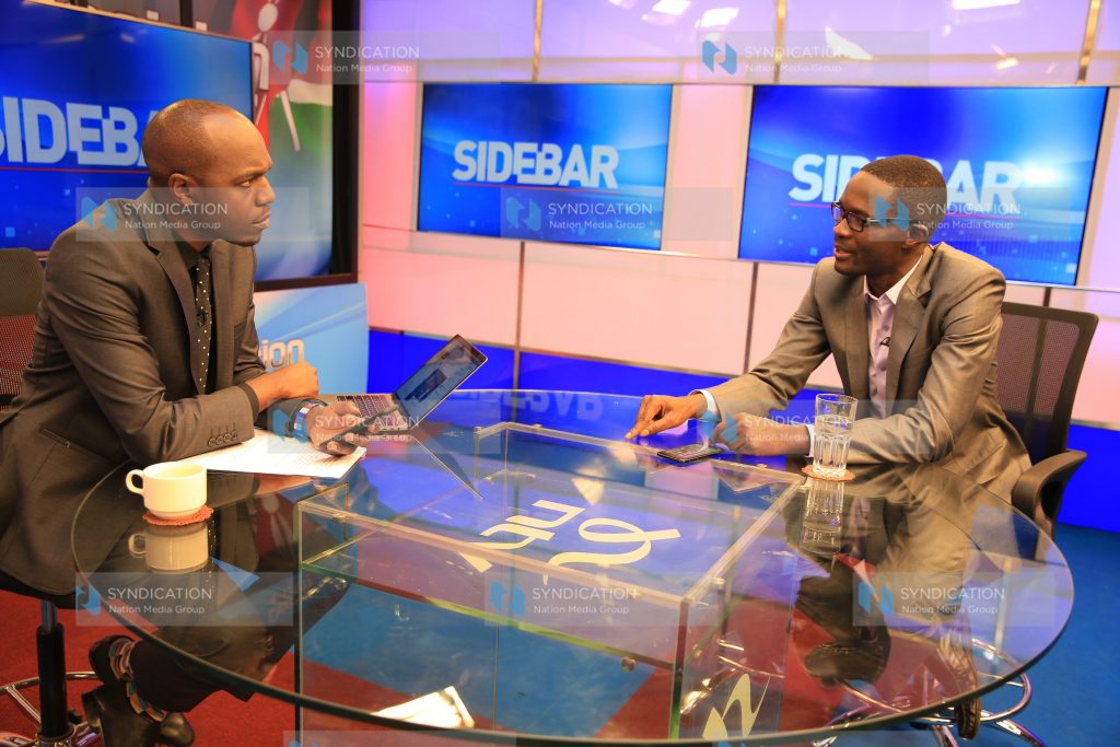NTV's Larry Madowo interviewing Independent Electoral and Boundaries Commission (IEBC) CEO Ezra Chiloba