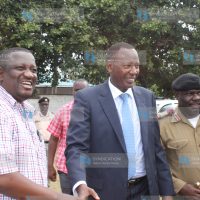 Joseph Nkaissery in the company of Kwale County Governor Salim Mvurya