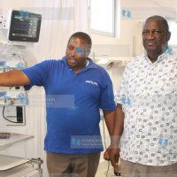 Kwale Governor Salim Mvurya is shown the newly installed Intensive Care Unit