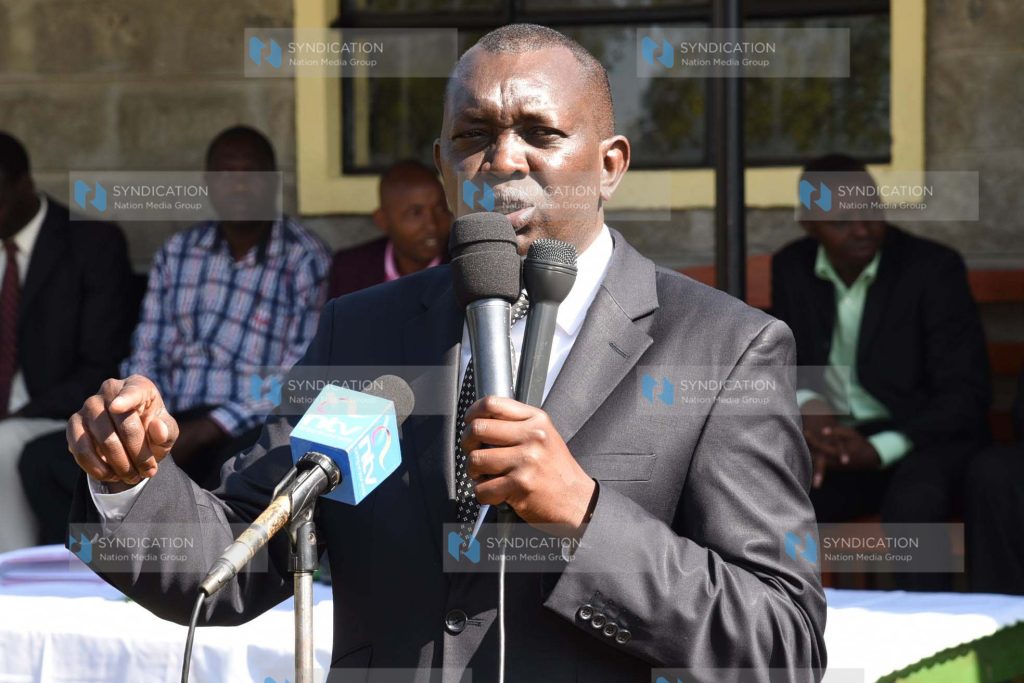 Kapseret MP Oscar Sudi during the opening of a tuition block at St. Ann's School