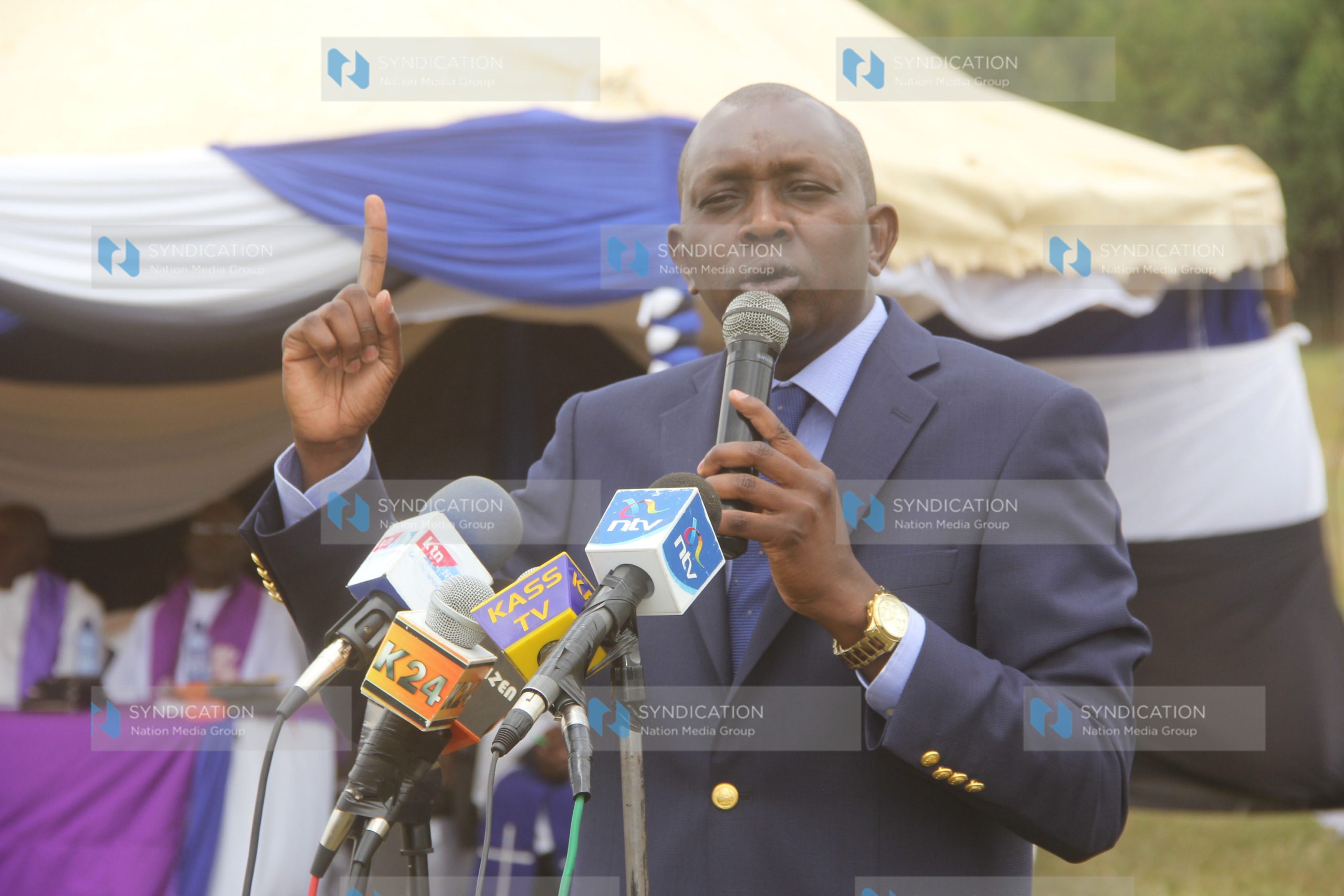 Kapseret MP Oscar Sudi addresses mourners