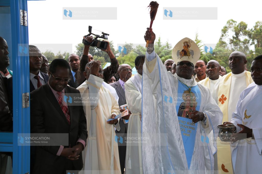 Embu Diocese Bishop Paul Kariuki blesses the newly constructed Sh250 million hospital wing