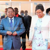 Public Service, Youth and Gender CS Prof. Margaret Kobia chats with Embu Governor Martin Wambora