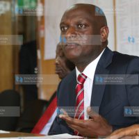 Minister for Energy and Petroleum Charles Keter addressing a news conference
