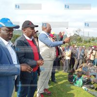 Isaac Ruto and KANU Secretary General Nick Salat, visits Mau Forest evictees and distributes foodstuffs