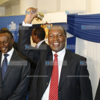 Central Bank of Kenya Governor Njuguna Ndung'u NSE Chairman Eddy Njoroge and Capital markets Authority Chief Executive Stela Kilonzo