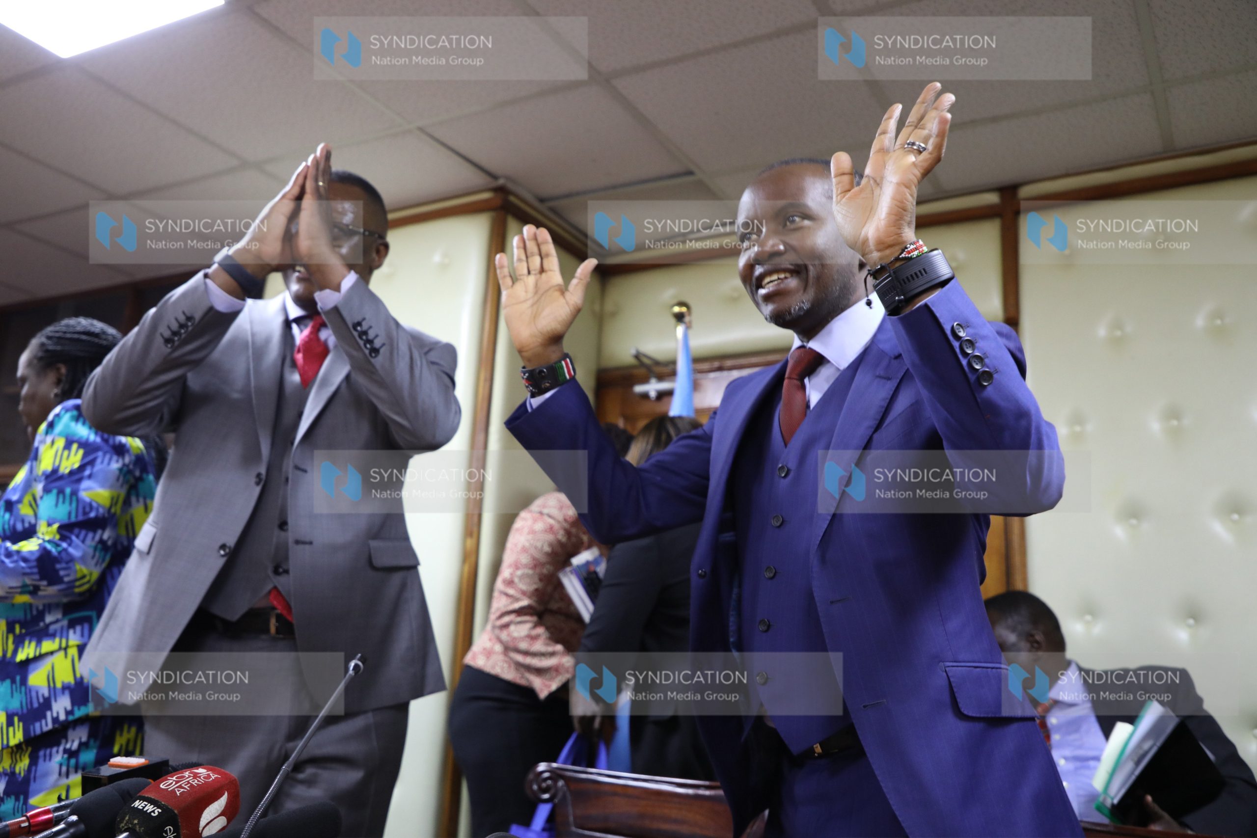 Outgoing CS Joe Mucheru handing over
