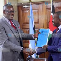 Outgoing CS Joe Mucheru handing over