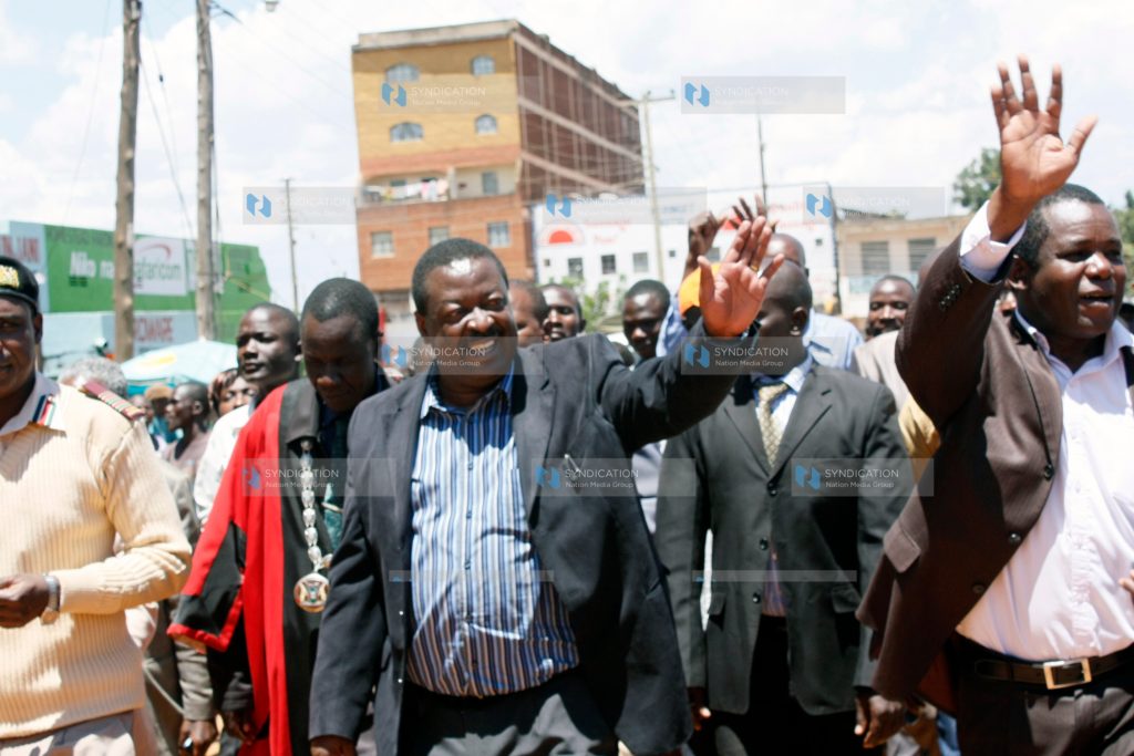 Deputy Prime Minister and Minister for Local Government Musalia Mudavadi and Assistant Minister in the Office of the Prime Minister Alfred Khangati