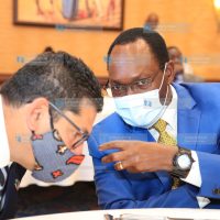 UNDP Resident Representative in Kenya, Walid Badawi with Principal Secretary Ministry of Environment & Forestry Dr. Chris Kiptoo