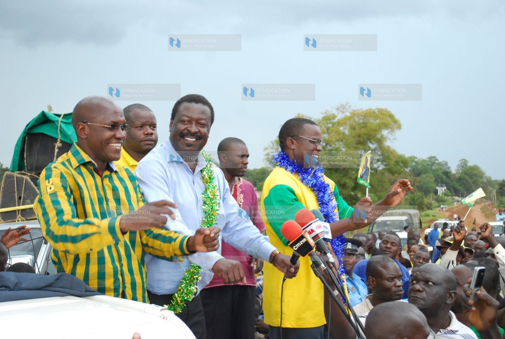 Deputy Prime Minister Musalia Mudavadi introduces Bukura Ward civic seat aspirant Walter Andati