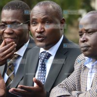 ODM National Chairman John Mbadi together with the party Director of Political Affairs Opiyo Wandayi